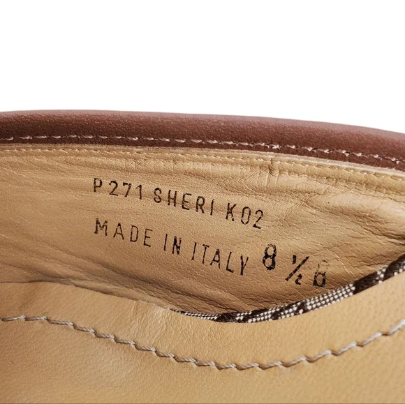 COACH Sheri Leather Fabric Slip On Square Toe Kitten Heel Mules Shoes Size 8.5 - Picture 8 of 8